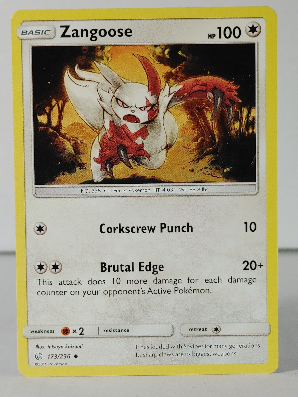 Zangoose - SM: Cosmic Eclipse #173 - POKEMON -NM -singles