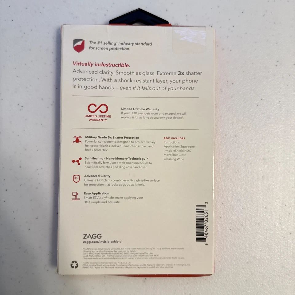 Protector de pantalla Zagg Invisible Shield HDX para Apple iPhone 6/6s Foto 2 de 2