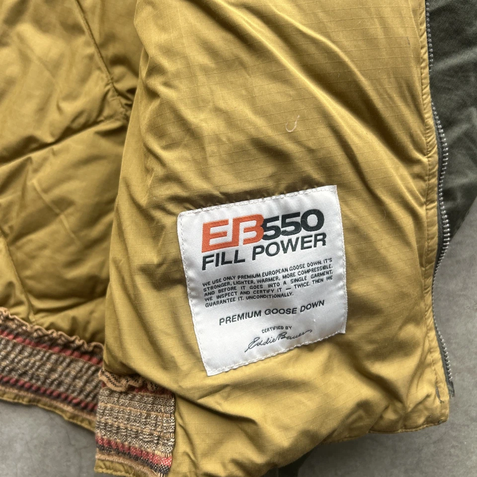 Eddie Bauer 1936 Skyliner Model Down Jacket Brown Quilted 550 Fil Mens Tall Xl - Image 4 of 4