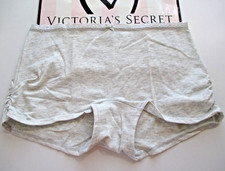 VICTORIA'S SECRET PINK Cotton Boyshort Panty VS Snow Heather S M L XL Ruched NWT