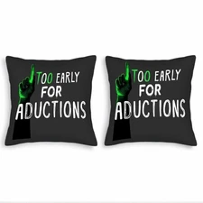 Set of 2 18x18in Throw Pillow Covers with Unique Green Hand Design 