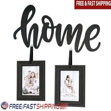 Rustic Wall Decor Collage Frame 2 Photos Family Picture Holder Display New