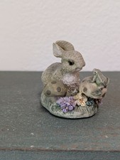 Vintage 1998 Russ Figurine Natures Wonder Bunny Rabbit Frog Mushroom 2.5in Resin