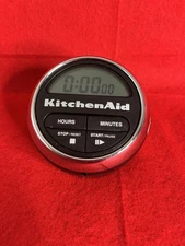 KitchenAid Digital Timer Black Chrome Battery Operated Tested Works
