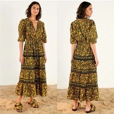 Farm Rio Star Fruits Maxi Dress Size Extra Small EEUC Worn Once! 3/4 Sleeve