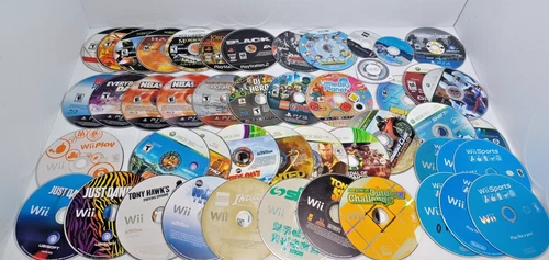 LOT OF 48 Assorted Video Games Scratched Discs 6x Wii Sports Included For Repair