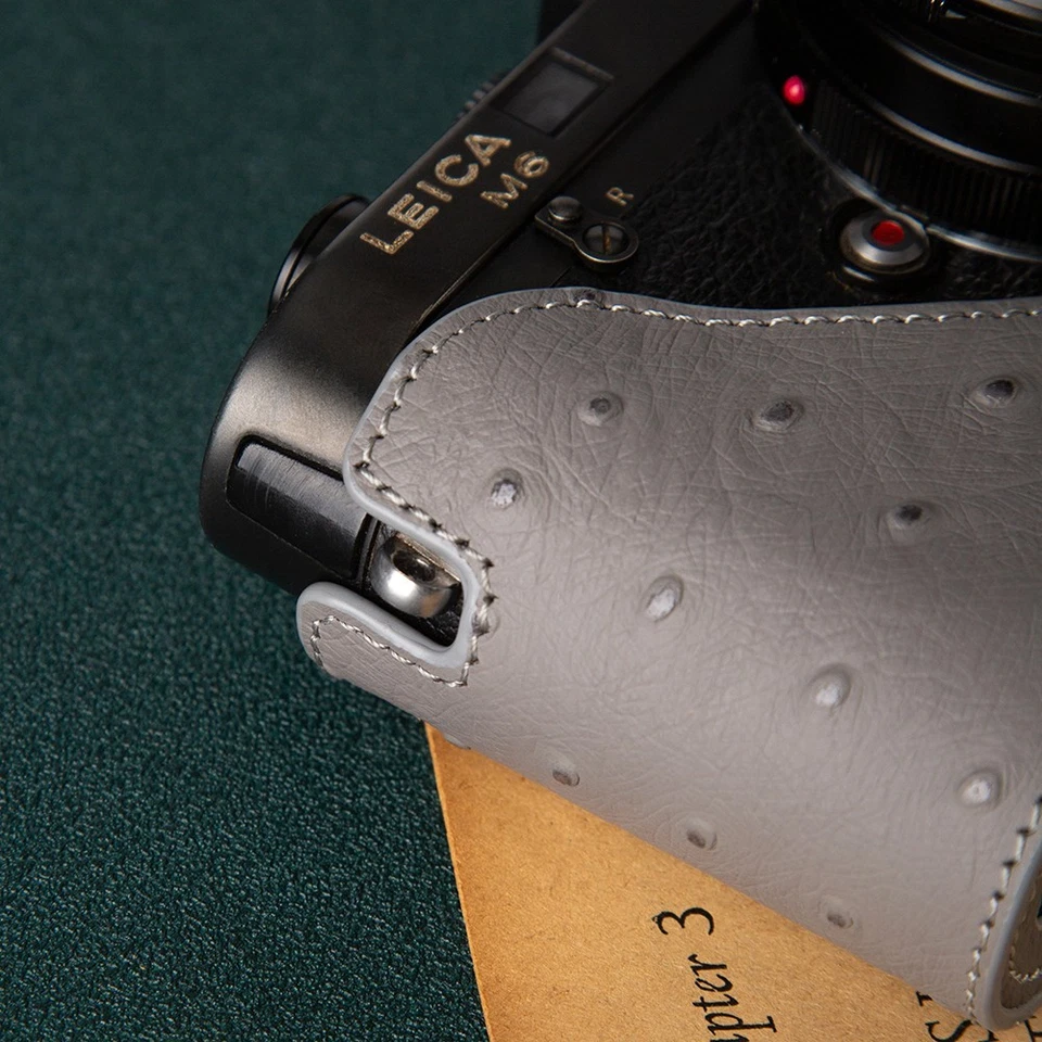 Para Leica M6/MP/M4/M3/M2/M1/MDa Hecho a Mano Cuero Real Media Cámara Estuche Bolsa Cubierta Foto 2 de 4