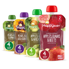 Organics Stage 2 Baby Food Pouches, Gluten Free, Vegan Healthy Snack, Clearly