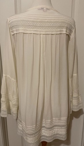 Calypso St Barth Cream Bell Sleeves Lace Top/ Blouse-Sz-S~Stylish - Picture 7 of 12
