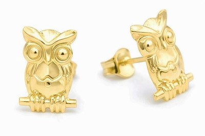 EULEN OHRSTECKER MASSIV 14K MASSIV GELBGOLD - MADE IN USA - NEU MIT ETIKETT
