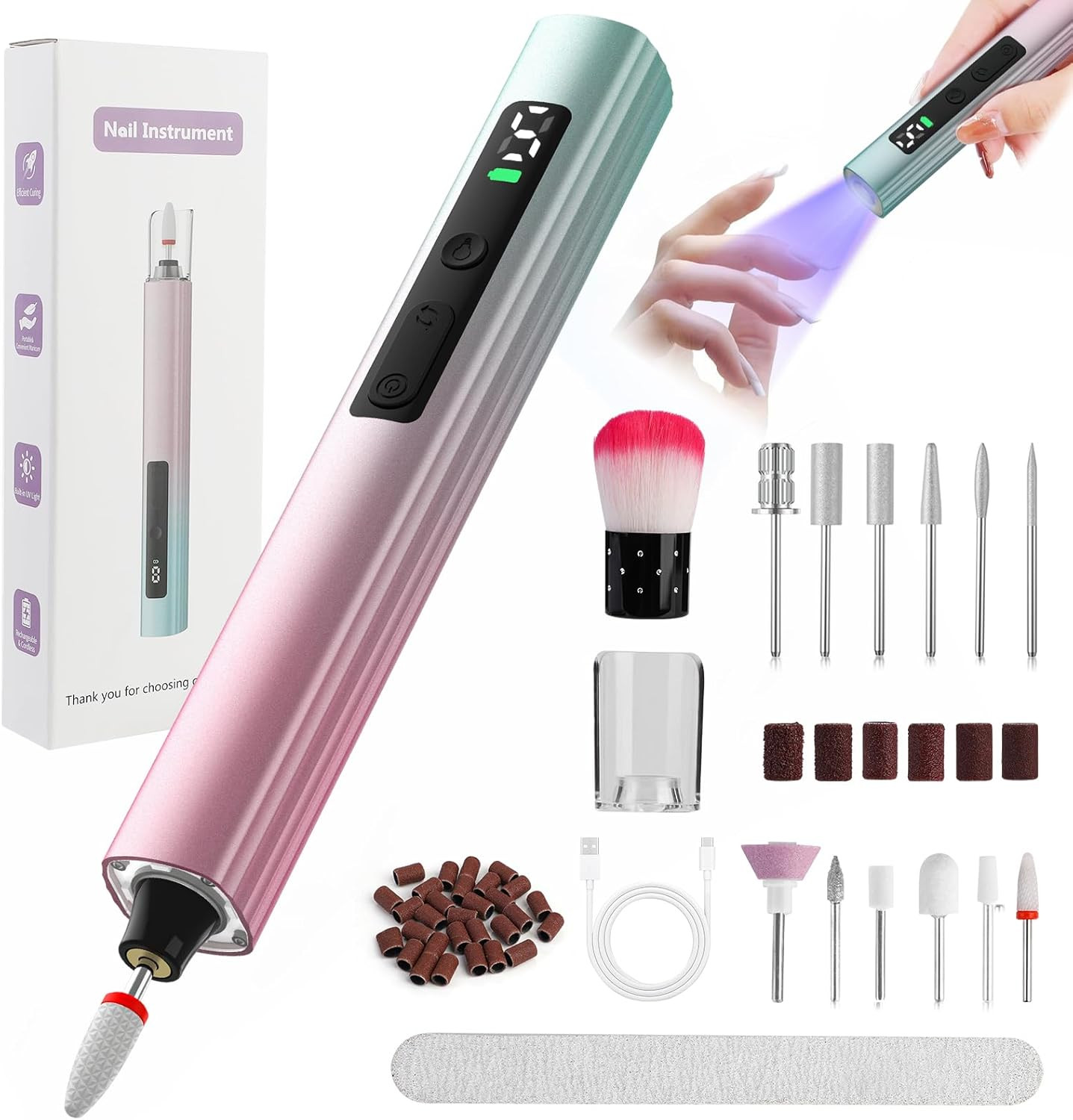 Ponceuse pour ongles dépose facile lime a ongle electrique anti cuticules