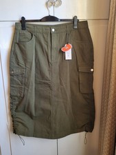 Kakhi Green Cargo Skirt New 18 XL Cider