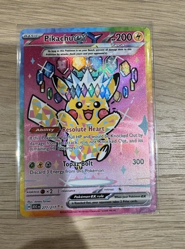 NEAR MINT! Pokemon TCG: Pikachu EX 277/217 ME: Ascended Heroes NM Pack Fresh