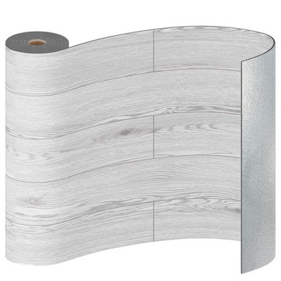 Vinyl Flooring Roll, Wood Grain Peel and Stick Floor Tiles 23.6''x 196''/32 Sq....