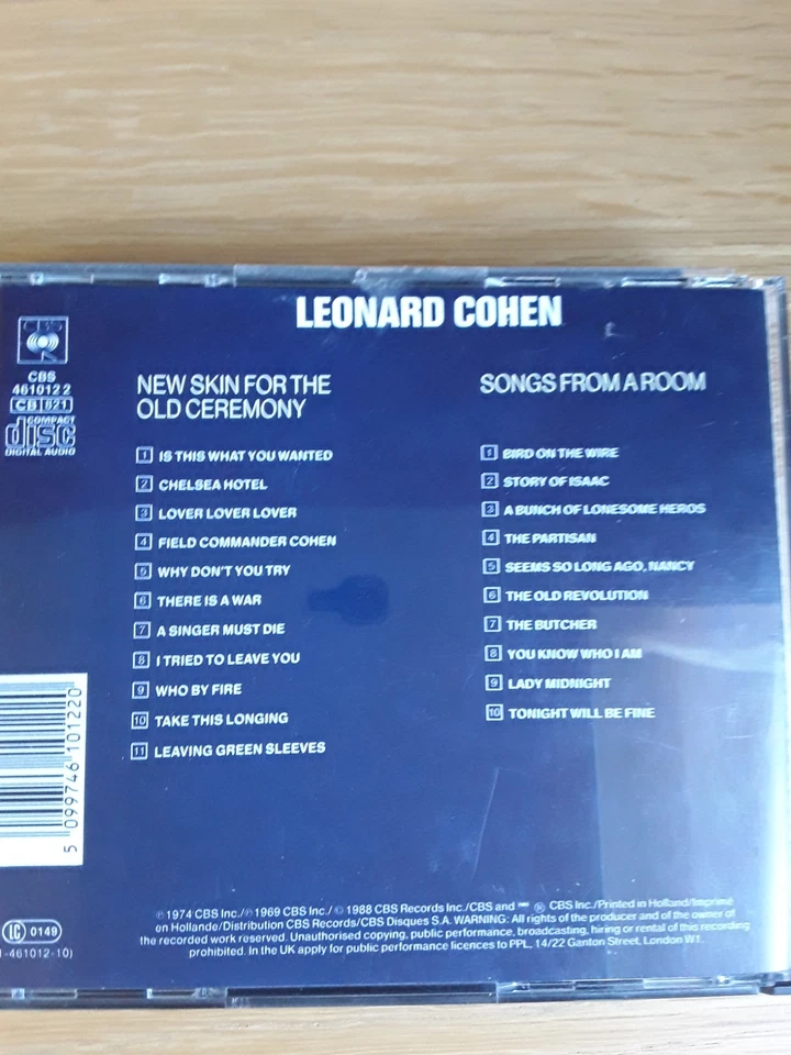 2 CD-Box - LEONARD COHEN - NEW SKIN FOR THE OLD CEREMONY + SONGS FROM A ROOM - - Bild 2 von 3