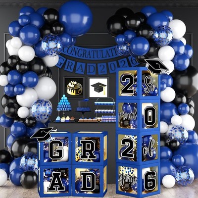 Graduation Decorations Class of 2026  Blue Graduation Decorations Set of 4 Ba...