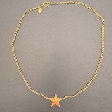 Vintage Avon Sunny Star Gold Tone Pendant Choker Necklace Dainty Minimalist 1975