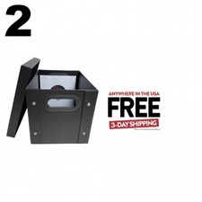 2 CheckOutStore Black 7" Vinyl Record 45 RPM Storage Box  1-3 DAYS