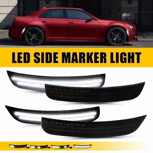 For 2015-2023 Chrysler 300 300C 300S Front Rear LED Bumper Side Marker Lights 4x