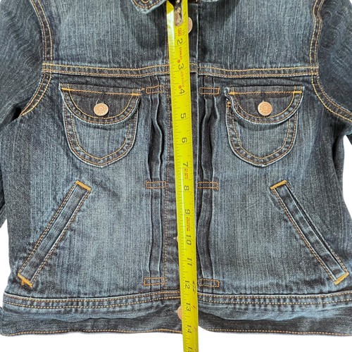 OLD NAVY Girls Blue Denim Jean Jacket Long Sleeve Button Up Size Small - Picture 11 of 13