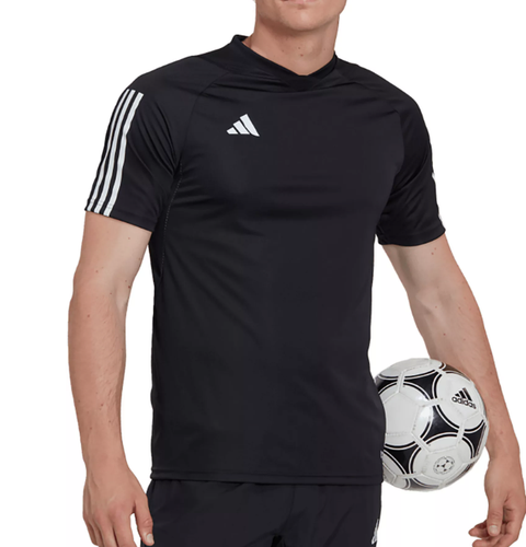Camiseta Adidas Tiro Para Hombre Grande Calce Ajustado AeroReady Entrenamiento de Fútbol Negra Blanca - Imagen 2 de 6