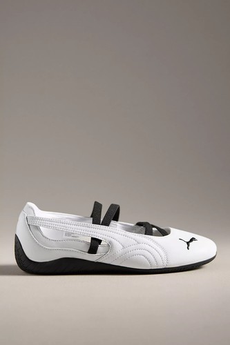 💕 PUMA Speedcat Ballet Leather White Black Flats Sneakers 403587-01 WOMENS 10 - Picture 8 of 8