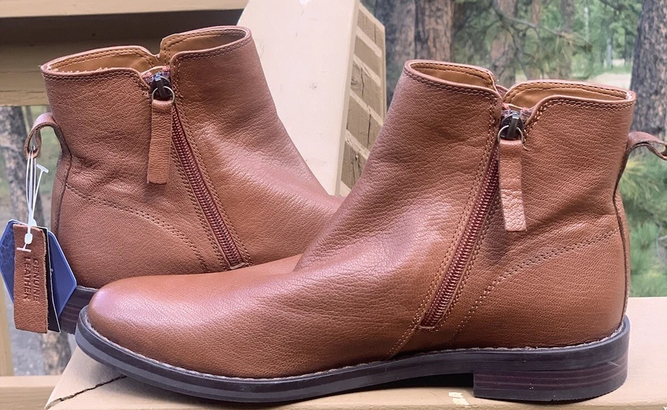 Nuevo con etiquetas Cynthia Rowley Mujer Cuero Cremallera Botines Castaño Ortolite 10 Foto 4 de 4