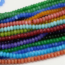 5x8mm MultiColor Faceted Rondelle Gemstone Loose Beads 15"Multiple Color Choices