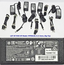 LOT 5 HP Genuine 65W 19.5V AC Adapter Charger PPP019L-S Power Supply - Big Tip