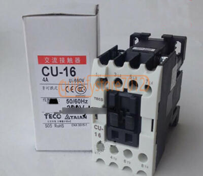 ONE NEW TECO CU-16 CU 16 4A 220VAC Contactor