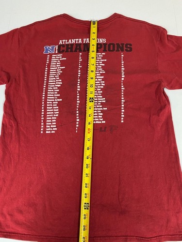 Atlanta Falcons Shirt Large Mens Red Majestic NFL Champions - Picture 9 of 10
