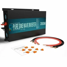 2000W Pure Sine Wave Power Inverter 18V DC to 120/220V AC Car Power Motor RV