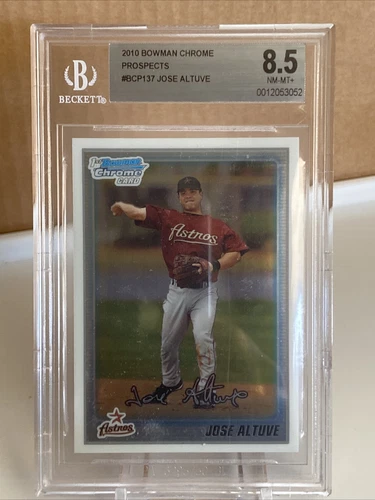 2010 Bowman 1st Chrome #BCP137 Jose Altuve Rookie Houston Astros Beckett 8.5
