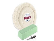 3-tlg. Alu-Polierset Ø125mm, Weiß, für Bohrmaschine