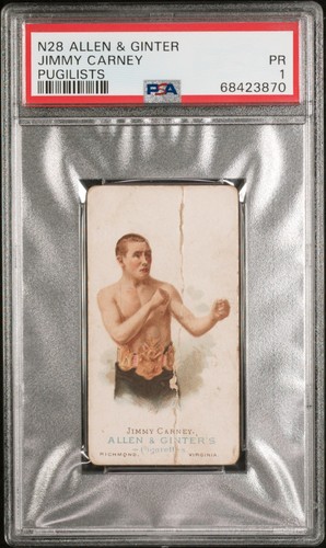 1887 N28 Allen & Ginter #10 Jimmy Carney — PSA 1
