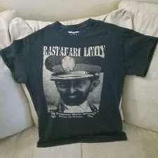Rastafari Livity Haile Selassie King Tshirt Small black african unity