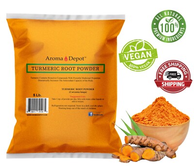 5lb Turmeric Root Powder 100% Raw (Curcuma longa) 5 Libras Tumeric Curcuma BULK