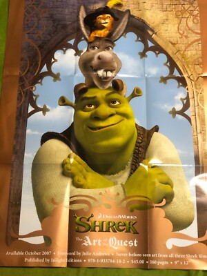 SHREK THE ART of THE QUEST POSTER COLLECTIBLE PROMO POSTER 33 x 25