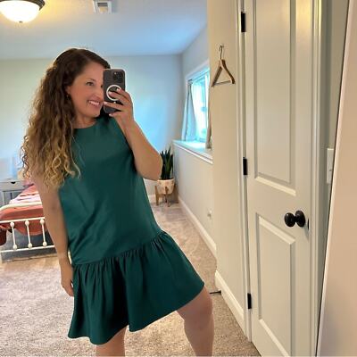 J. Crew Emerald Green Sleeveless Mini Dress Black Bow Back 4 | eBay