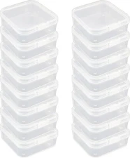 16x Small Plastic Storage Boxes Container Square Box Coins Screws Jewelry Crafts