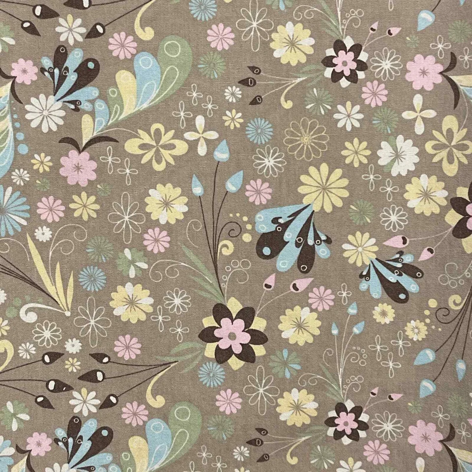 Tafford Tan Muted Pastel Floral Print V Neck Medium Pre-owned Foto 3 de 4