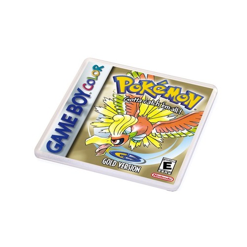 Pokemon Gold Silver Nintendo Gameboy color x4 Set Cup Coasters Gamer Retro Gifts - Picture 3 of 3