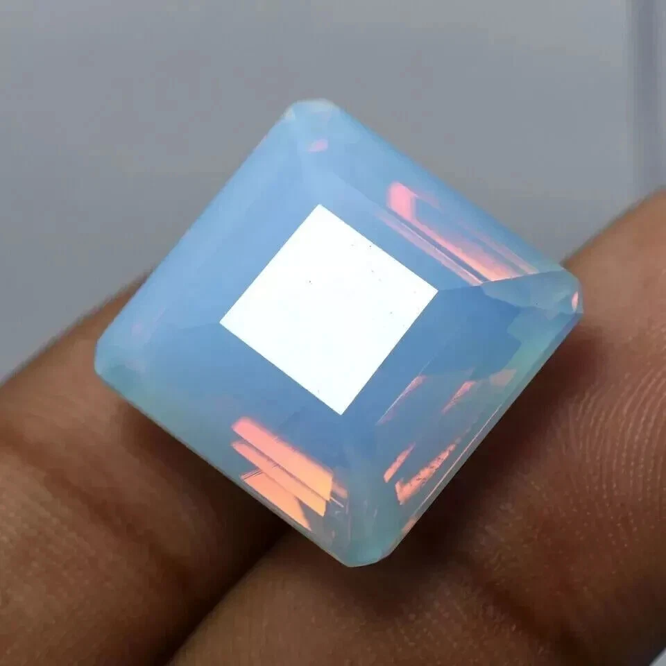 Square Cut Opal Sky-Blue Ethiopian 22-24 Ct EGL CERTIFIED Natural Loose Gemstone - Image 4 of 4