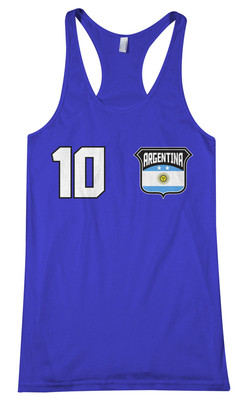 Threadrock Women's Team Argentina Soccer Racerback Tank Top football