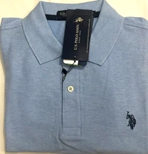 U.S. Polo Assn. Men's Short Sleeve Polo Surf Blue Heather Color Size L $21.50