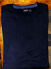Mens Nautica Long Sleeve Navy Crewneck Sweater Size Large - EUC