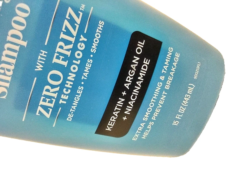 3x Alberto VO5 Smoothing Shampoo ZERO Frizz Keratin+Argan Oil +Niacinamide 15 OZ - Image 3 of 4