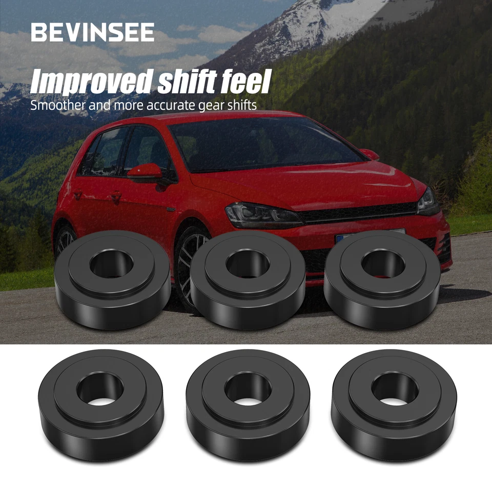 Black Solid Aluminium Shifter Bracket Bushings For VW 02A 02J 02M 02Q Gearboxes - Image 3 of 4