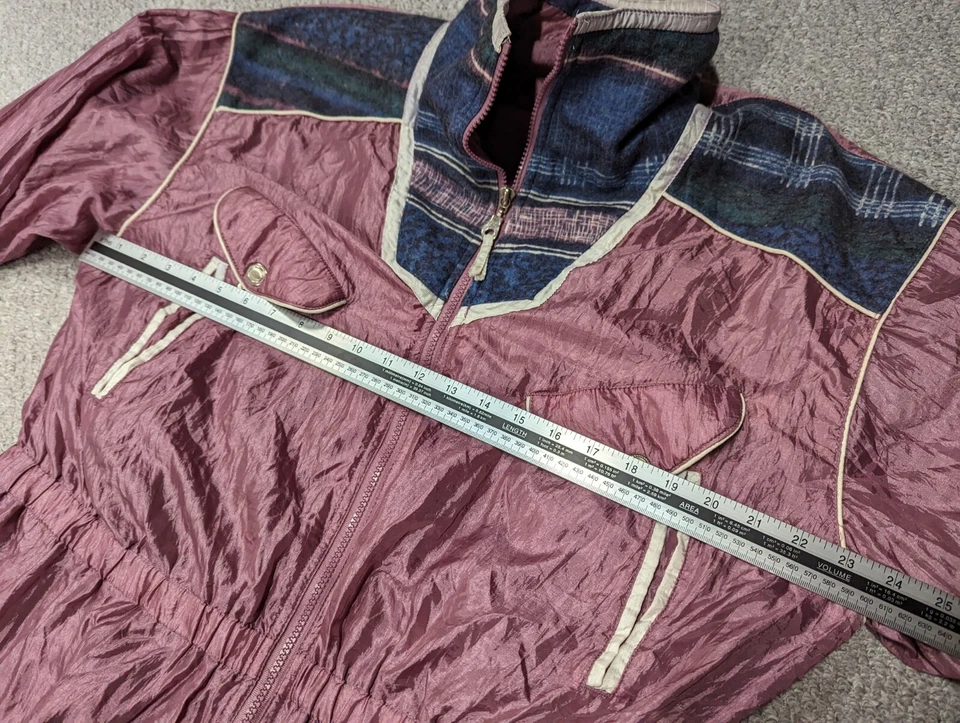 Chaqueta ATLETIC WORKS Vintage Años 80 Años 90 Rosa Cremallera Completa Nailon Festival Festival Talla L Foto 4 de 4