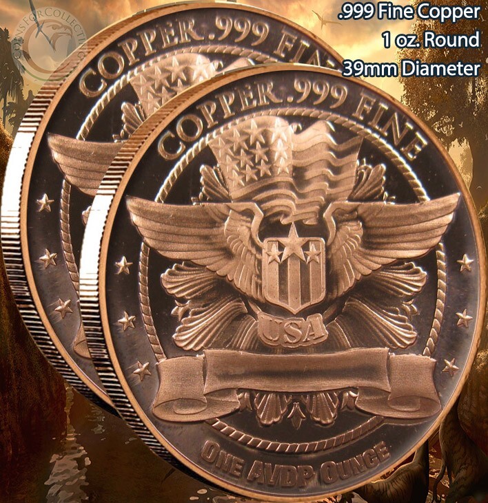 "2 Velociraptor Dinosaur" 1 oz .999 Copper Rounds eBay